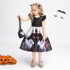 3 ks Pumpkin Witch Cosplay dievčenské šaty Vianočný Halloween Vampire Kostým Dievčenské Party Princezná Šaty Deti Detské Oblečenie 3 6 8 10 Year Black