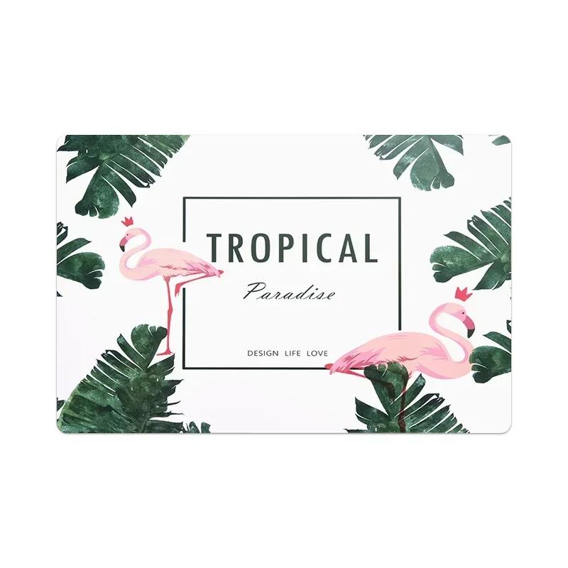 

Модные подставки под диски, подставки под миски, водонепроницаемые противоожоговые коврики, коврики для стола с изображением кактусов и фламинго, прямоугольные подставки под приборы для столовых приборов из полипропилена 45*30 см M