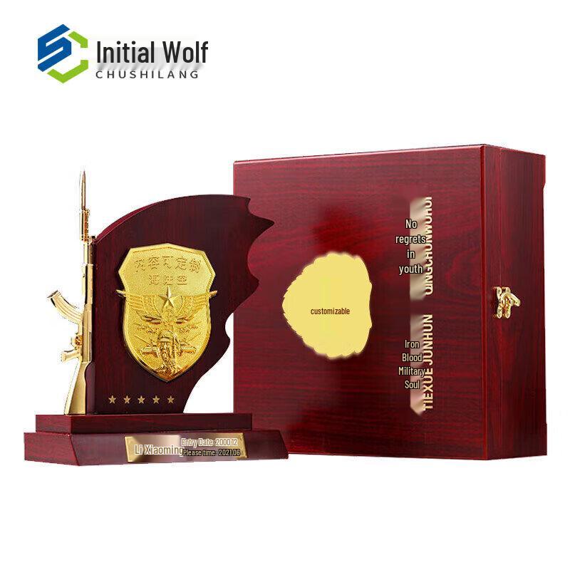 Veteran Retirement Wooden Flag Souvenir