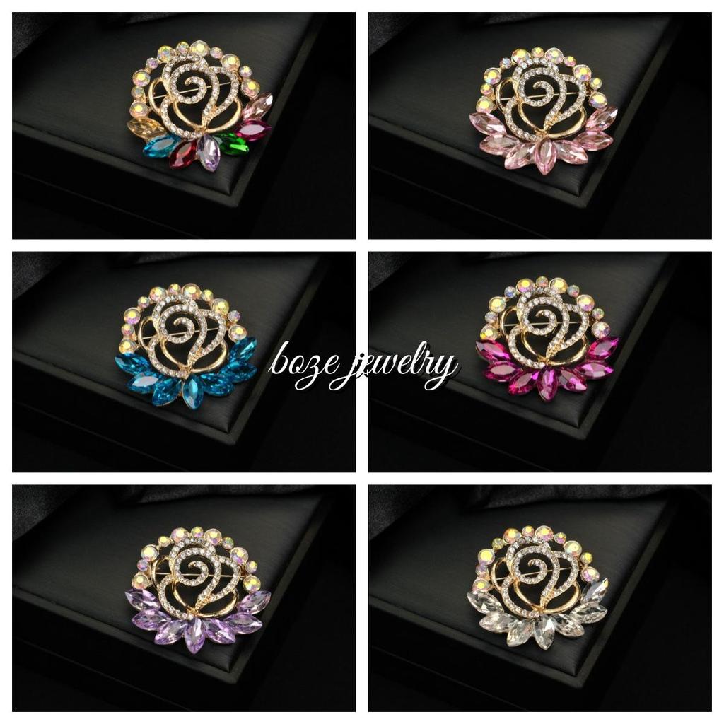 Europäische & Amerikanische Retro Luxus Farbiger Diamant Brosche - Vielseitiger Legierungsanstecker & Korsagen-Accessoire