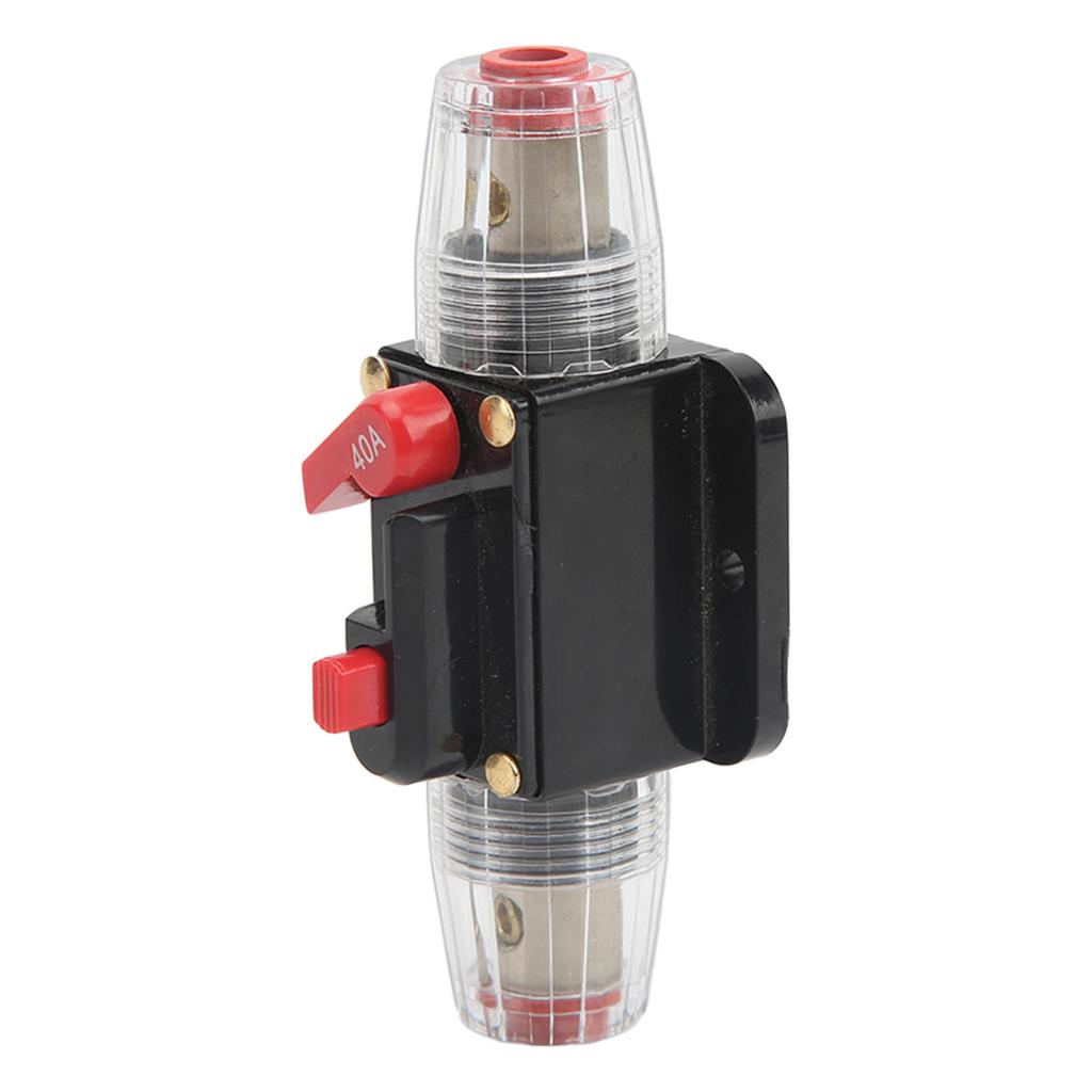 Circuit Breaker Audio Fuse Inline Holder Manual Reset 12V‑48V for Car Audio Sound Amplifier RV Home Marine Boat Truck