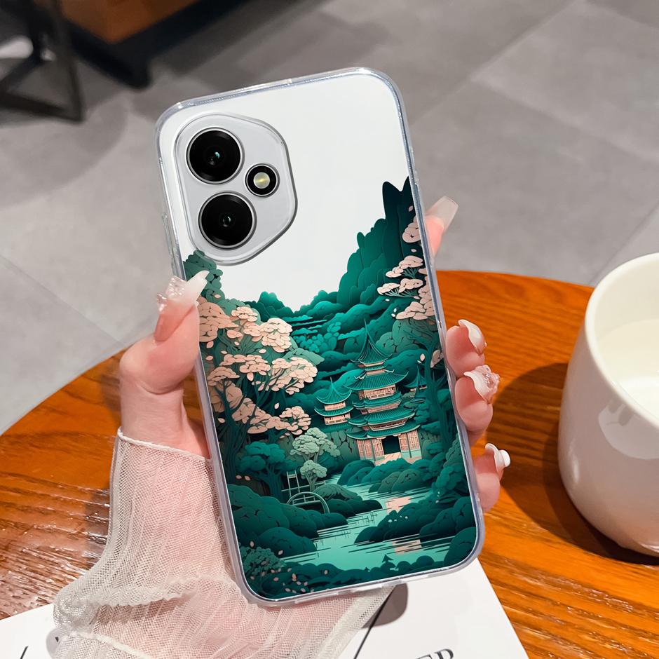 For Honor 400 Pro Lite 5G Case Pretty Flowers Transparent TPU Bumper Protective Cover For Honor400Pro Fundas Honor400Lite Coque