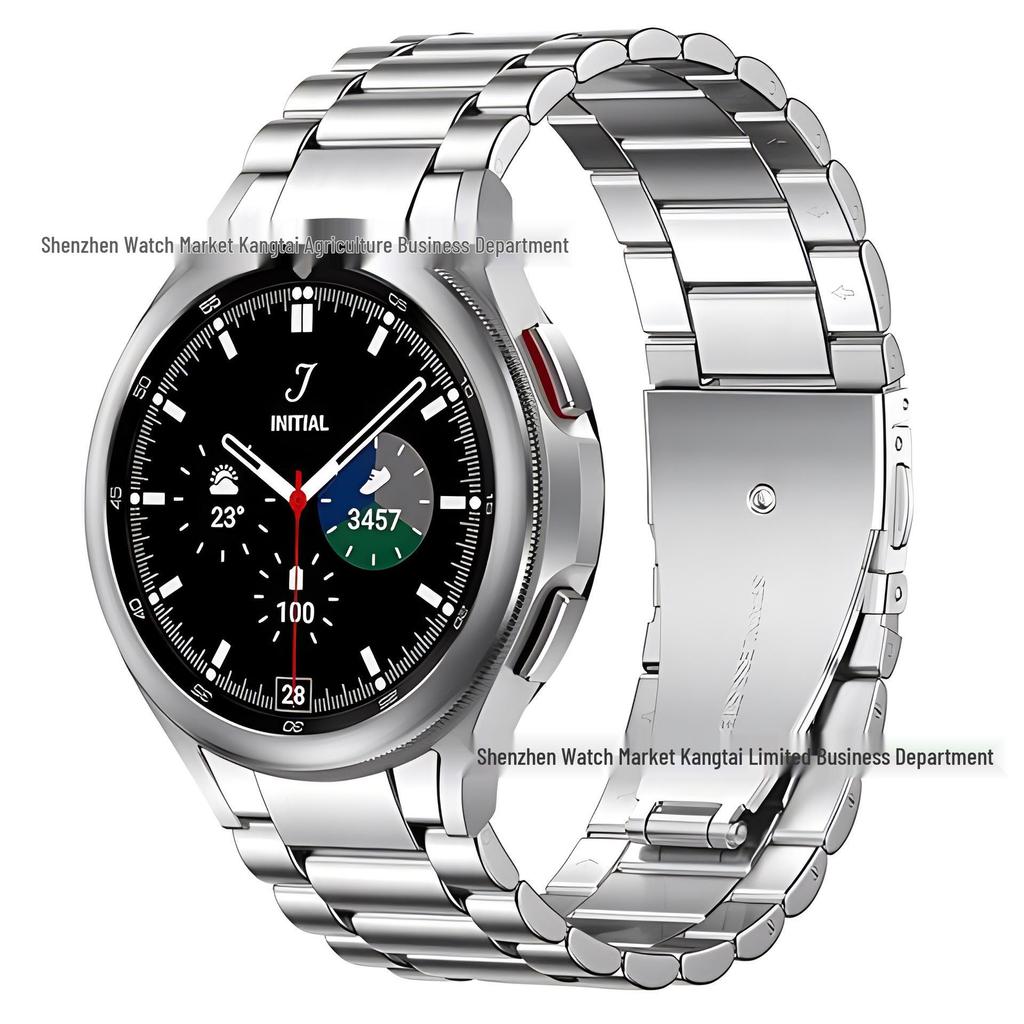 Compatible Stainless Steel Band for Samsung Galaxy Watch 7/6 Classic – Three-Bead Integrated Design