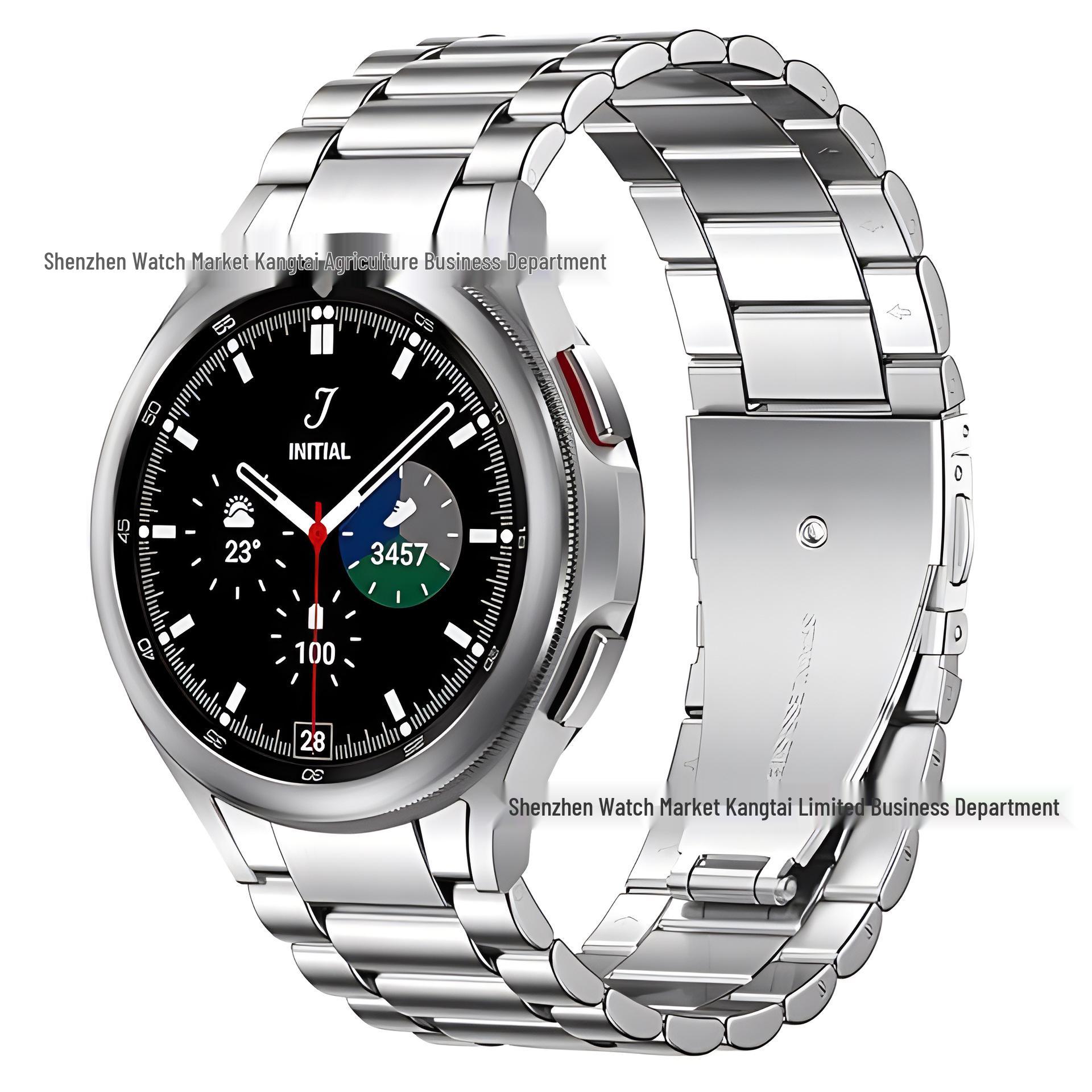 

Совместимый ремешок из нержавеющей стали для Samsung Galaxy Watch 7/6 Classic – Цельный дизайн с тремя звеньями Samsung Galaxy Watch 4/5/5 Pro/6/7