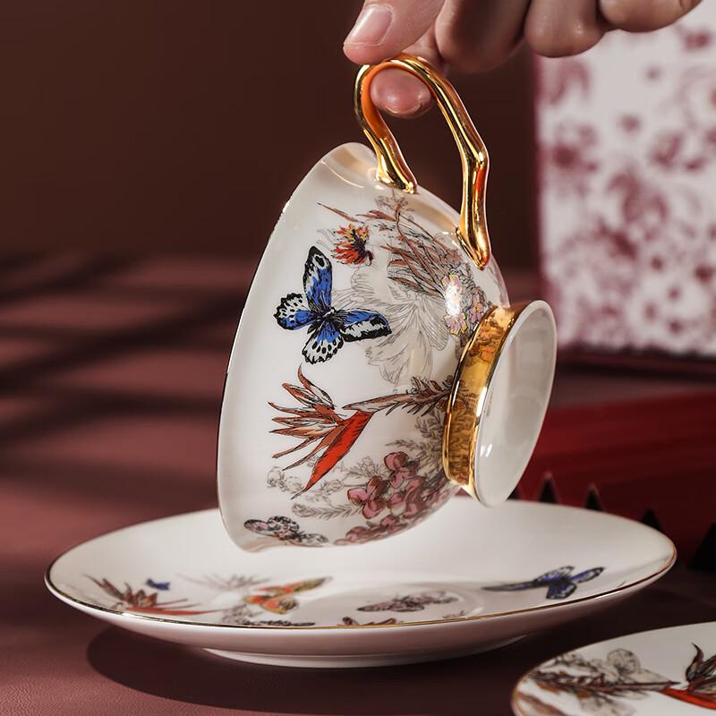 Premium Bone China Coffee Cup & Saucer Gift Set