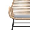 5 Piece Outdoor Dining Set with Cushions Brown Poly Rattan Glass Table