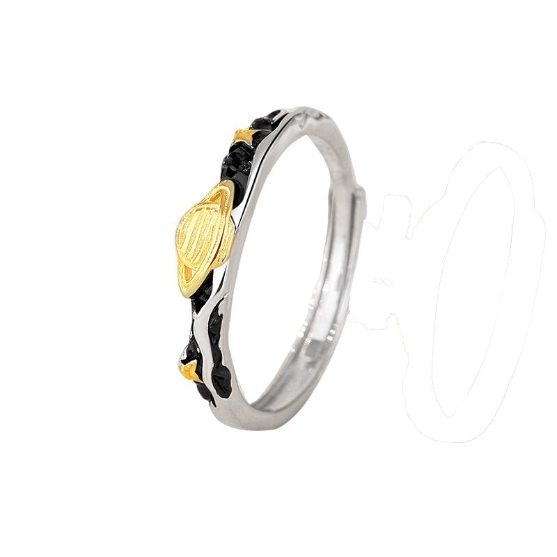Tichya Kleiner Prinz & Planet S925 Sterling Silber Unisex Offene Ringe - Nischen-Design