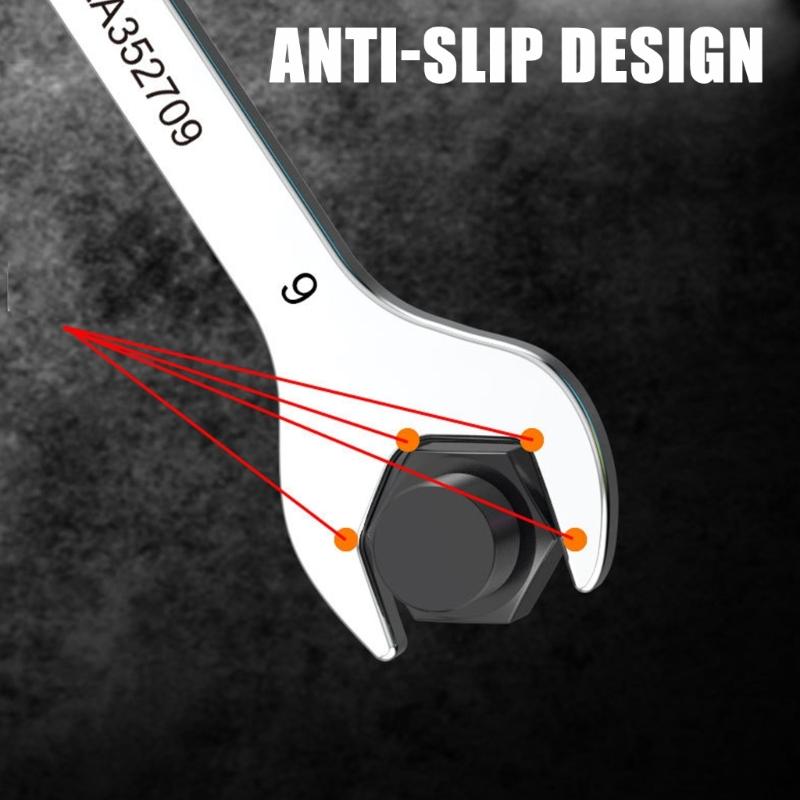 8/10 Piece Portable Double Open End Wrench Set Slim Mini Spanner for Efficient Repairs In Automotive and Home Setting