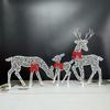 Reindeer Lawn Ornaments Metal Frame Reindeer Ornaments Led Reindeer Family Set for Christmas Decor Iron Deer Lights for Yard