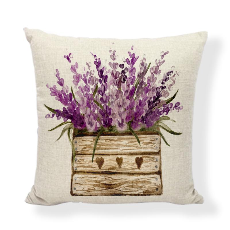 Lavendel "Velsigne dette hjemmet" Putetrekk, 45x45cm Lilla Sofaputetrekk for Stuedekor