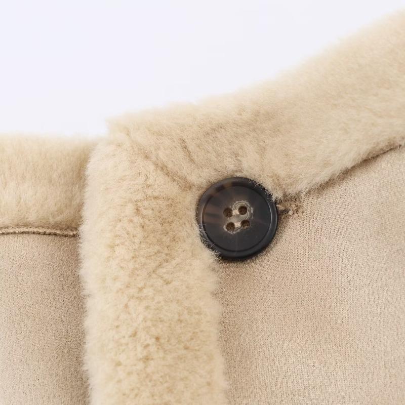 Women Reversible Stand Collar Long Sleeve Short Jacket Winter Casual Loose Versatile