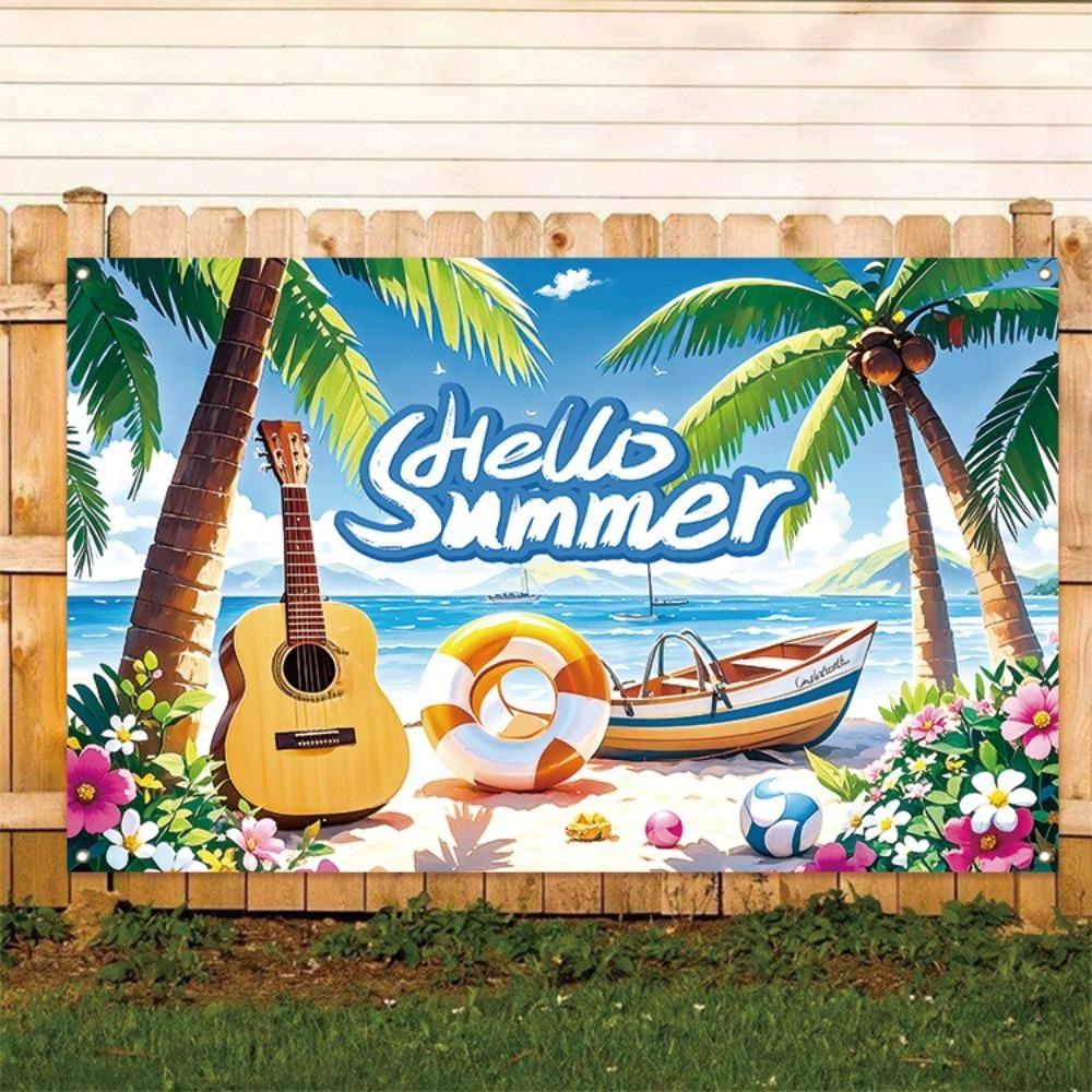 Tropical Theme Summer Pool Party Backdrop Hawaiian Photography Background  Wedding Birthday Party
