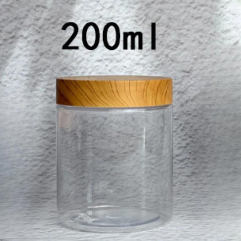 1pc Bamboo Like Wide Mouth Transparent Jar, Separate Bottles of Face Cream/honey/lotion, Travel Accessories