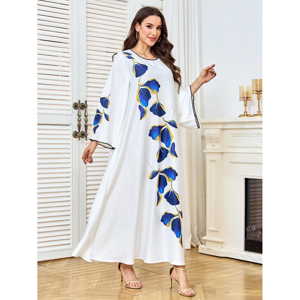 Muslim Maxi Dress Floral Print Multi-Size Stylish