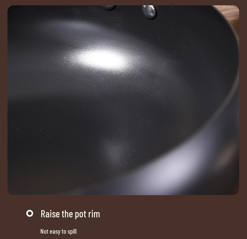 Ancient-Style Non-Stick Thick Iron Wok for Stir-Frying, Stewing, and Soup - Household & Commercial Use