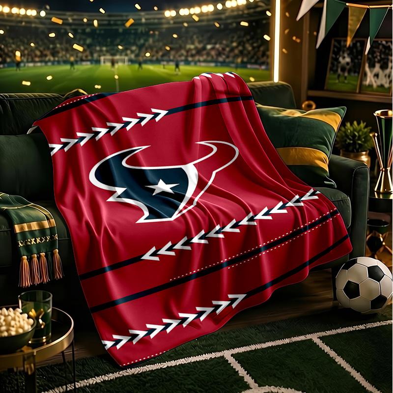 Houston-Texans Artwork Blanket Lightweight Flannel Bedding Blanket Perfect for Travel, Camping, Living Rooms, Offices, Sofas, Fan Christmas Gift