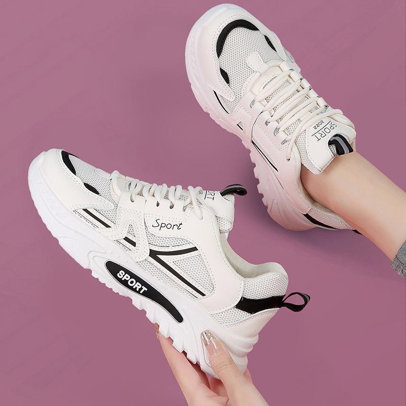 Dámské tenisky Podzim Měkká podrážka Šněrovací Lehká Běžecká obuv Pohodlná Platforma Jogging Tenisové Trenéry Zapatillas De Mujer