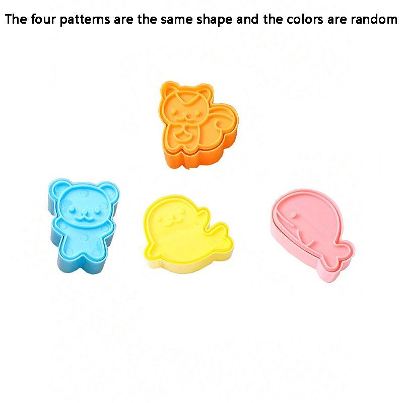 4 bucăți/set forme de bile de orez cu animale din desene animate, forme creative pentru biscuiți de uz casnic pentru bucătărie, forme drăguțe pentru biscuiți de vânt