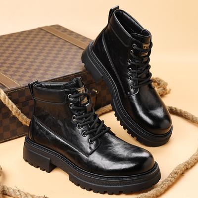 Men's Shoes Winter Cotton Boots Outdoor Tooling Boots Velvet Warm High Top Martin Boots Casual Leather Shoes Tide