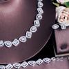Exquisite Popular Bridal Zircon Chain, Necklace, Bracelet, Earrings, Ring, Four-Piece Set, Wedding Dress Accessories.