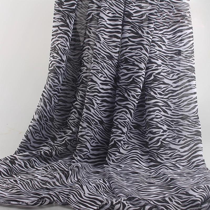 100x150cm 75D Imprimeu Leopard Șifon Material Rochie de Var cu Bretele Protecție Solară Subțire Transparentă Cădere Liberă Material Șifon Fără Șifonare