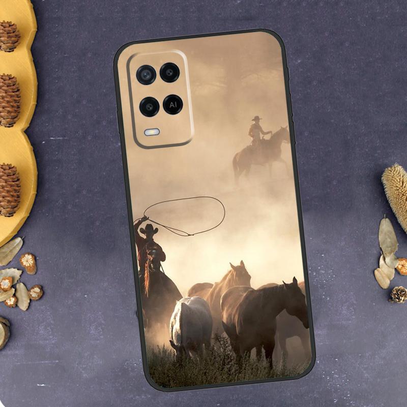Rodeo Cowboy Lasso Horses Phone Case For Oppo A40 A60 A80 A78 A98 A18 A38 A58 A74 A94 A54 A16 A76 A96 A15 A17 A77 A57S