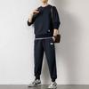 Men's Trendy Autumn/Winter Casual Sports Suit - Waffle Long-Sleeve Top and Versatile Pants Set