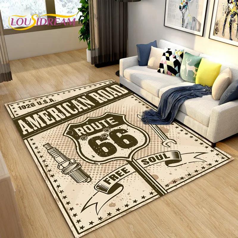 Tarihi Route 66, Ana Yol, mré estrada Alan Kilim, Ev Oturma Odası Yatak Odası Kanepe Paspas Dekor için Halı Halı, Kaymaz Zemin Mat