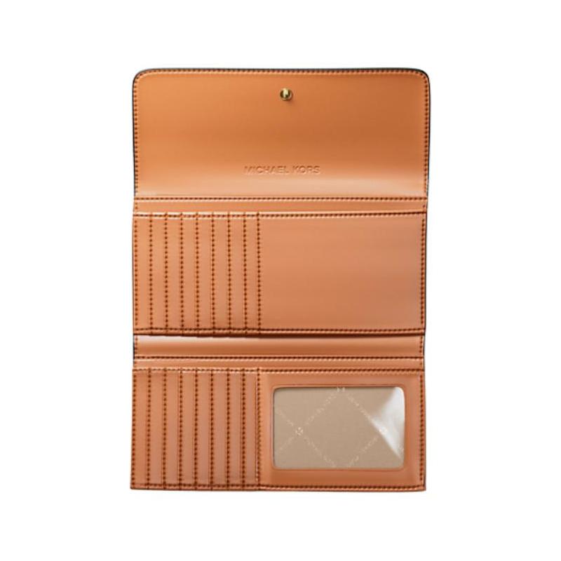 Michael Kors Jet Set Signature Coated Canvas Wallet Large Women's Brown