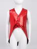 Boys Sparkly Sequin Vest Asymmetrical Hem Sleeveless Design for Parties Stage Events