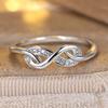 White Zircon Infinity Stone Thin Rings For Women Vintage Gold CopperColor Engagement Ring Wedding Jewelry Mother's Day Gifts
