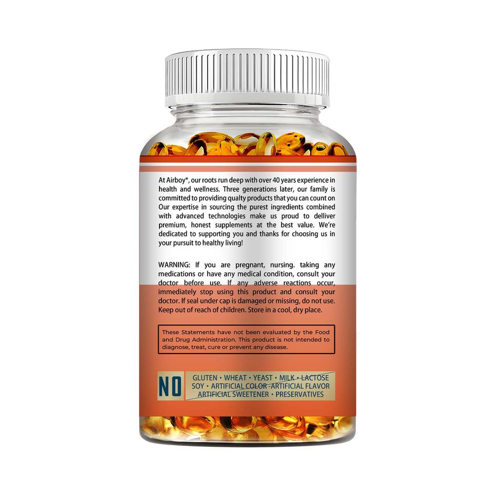 Airboy Eye Care Capsules contain lutein and fish oil to maintain eye health and visual performance.