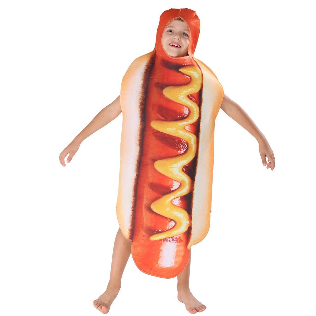 3D Colorful Hot Dog Jumpsuit for Kids - Stage Role-Playing Costume