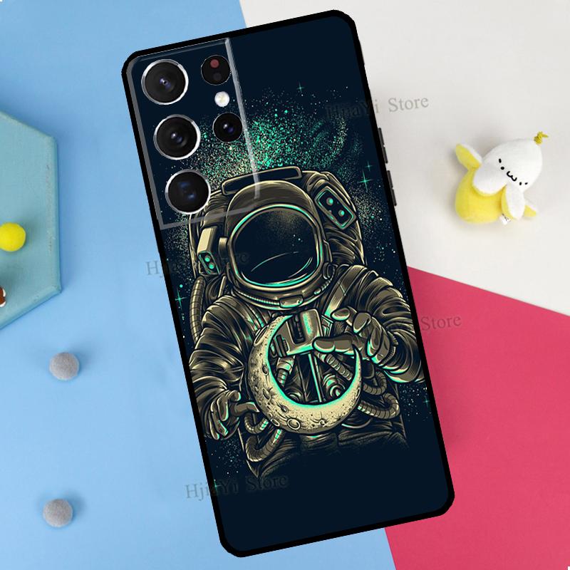 Space Astronaut Phone Case For Samsung Galaxy S23 S22 Ultra Note 20 10 S8 S9 S10 Plus S20 FE S21 FE Cover