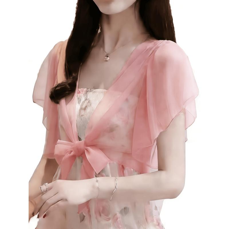 New Women's Short Chiffon Shawl, Versatile Summer Cardigan, Lightweight Outerwear