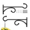 2Pcs Wall-Mounted Hook Flower Pot Holder Europe Vintage Iron Art Flower Stand Garden Decoration Wall Hanging Basket Bracket