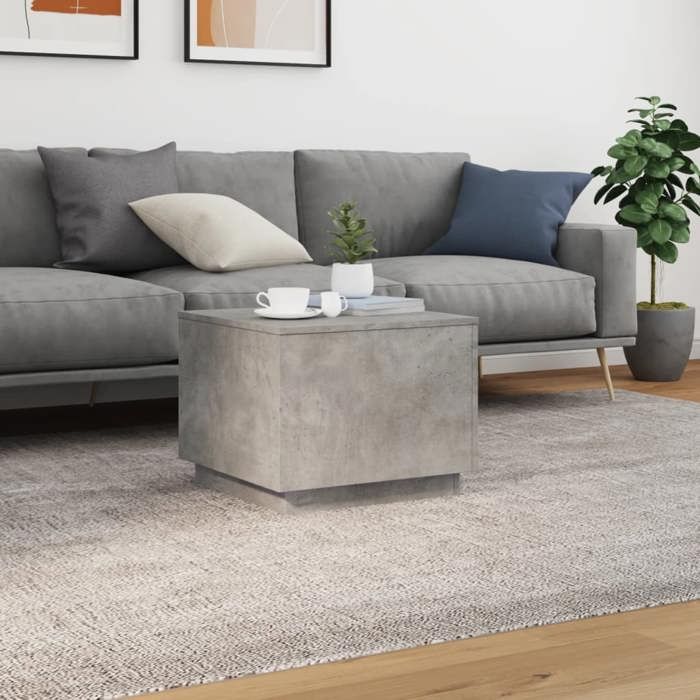 VidaXL Table Basse avec Lumières LED, Bout de Canapé, Table d'Appoint, Meuble de Salon Salle de Séjour Intérieur, Moderne, 839871