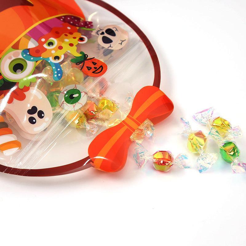10Pcs Halloween Pumpkin Witch Cauldron Self Sealing Bags For Cookie Candy Jewelry Gift Packaging Storage Supplies