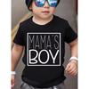 European Sizes Summer Boys' Fashion Short Sleeve Mama's Boy Letter Print Casual Outdoor Top