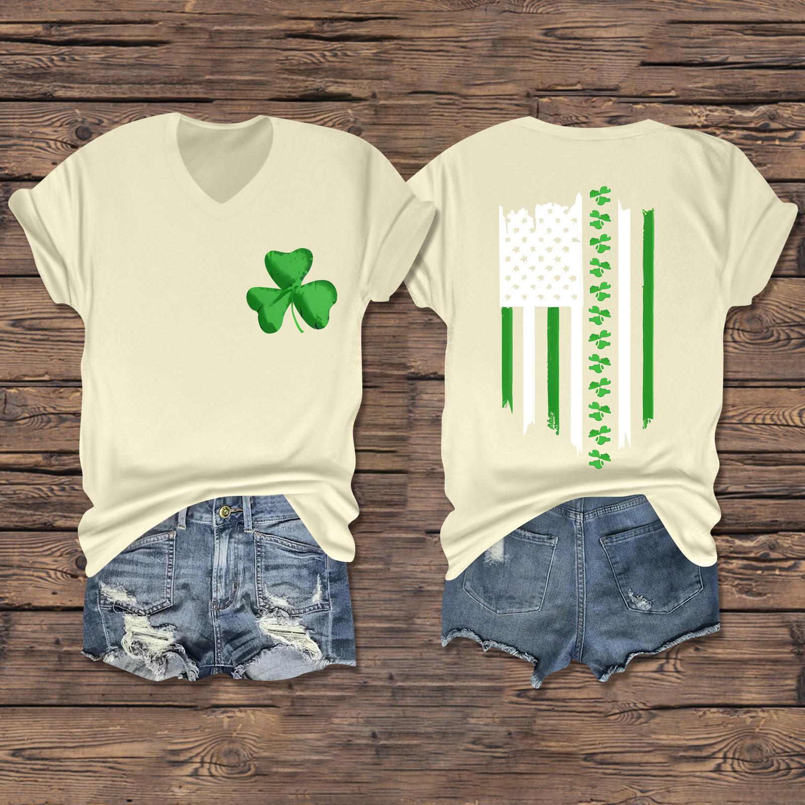 

Жіночий повсякденний одяг St. Футболка з V-подібним вирізом і короткими рукавами з принтом Patrick XL жовтий