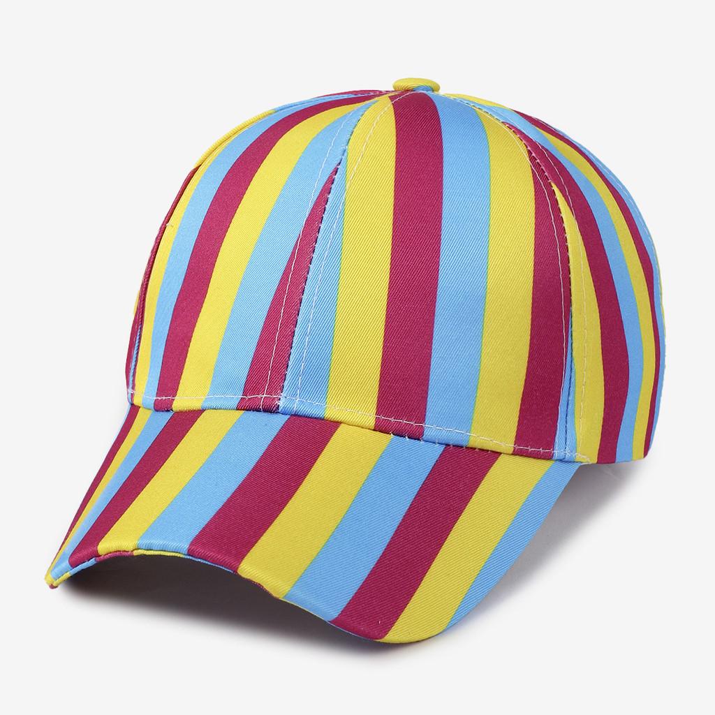 Unisex Rainbow Pattern Baseball Hat With Breathable Twill Fabric For Sun Protection