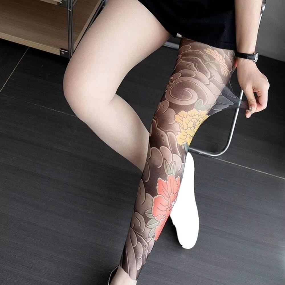 Perspective Women's Sexy Printed Tights Mesh High Pantyhose New Female Stockings  Summer
