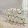 2 Layer Beverage Storage Box Beer Drinks Can Soda Bottle Fridge Jar Holder Auto Rolling Dispenser Kitchen Refrigerator Organizer