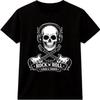 Rock Music Graphic T Shirt Skull Headphones Guitar Design Tee