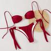 Sexy Ladies Bikini Set Straps Starfish Metal Drawstring Low Waist Sexy Swimsuit Set