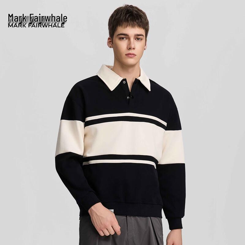 

Mark Fairwhale Men s Color-Block Polo Sweatshirt 3XL