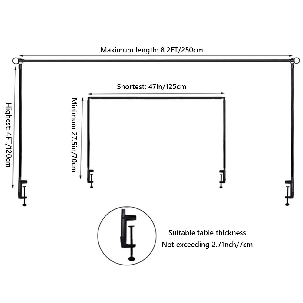 Black Desktop Arch Frame Easy Install Clamp Over The Table Rod Stand Adjustable Length Balloon Clips Flower Frame Arch