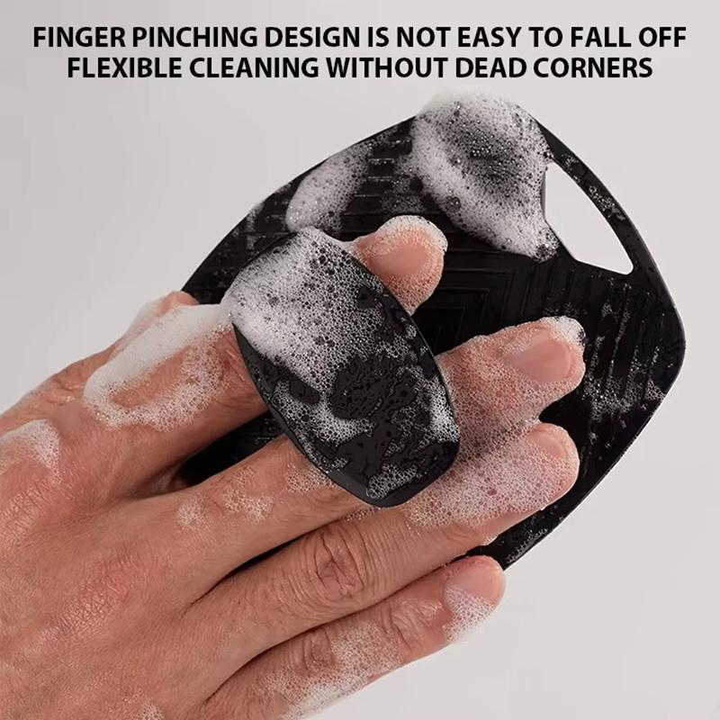 Soft Silicone Exfoliating Brush Cleanser Manual Body Cleansing Scrubber Shower Gentle Massage Bath Brush For Men