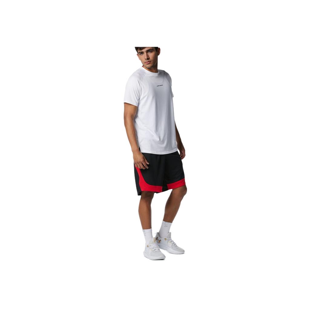 Under Armour Color Block Logo Print Casual Sports Shorts Men Shorts Black Red 1378332-002