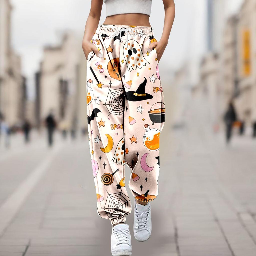 Unisex Halloween Printed Sweatpants for Costume Party Holiday Matching Outfits